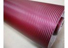 25cm x 50cm VÍNOVÁ CARBON FOLIE 3D - KARBON FOLIE